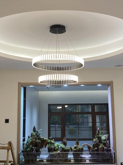 Hanging LED Chandelier ∅ 15.7″-Sylvia Space