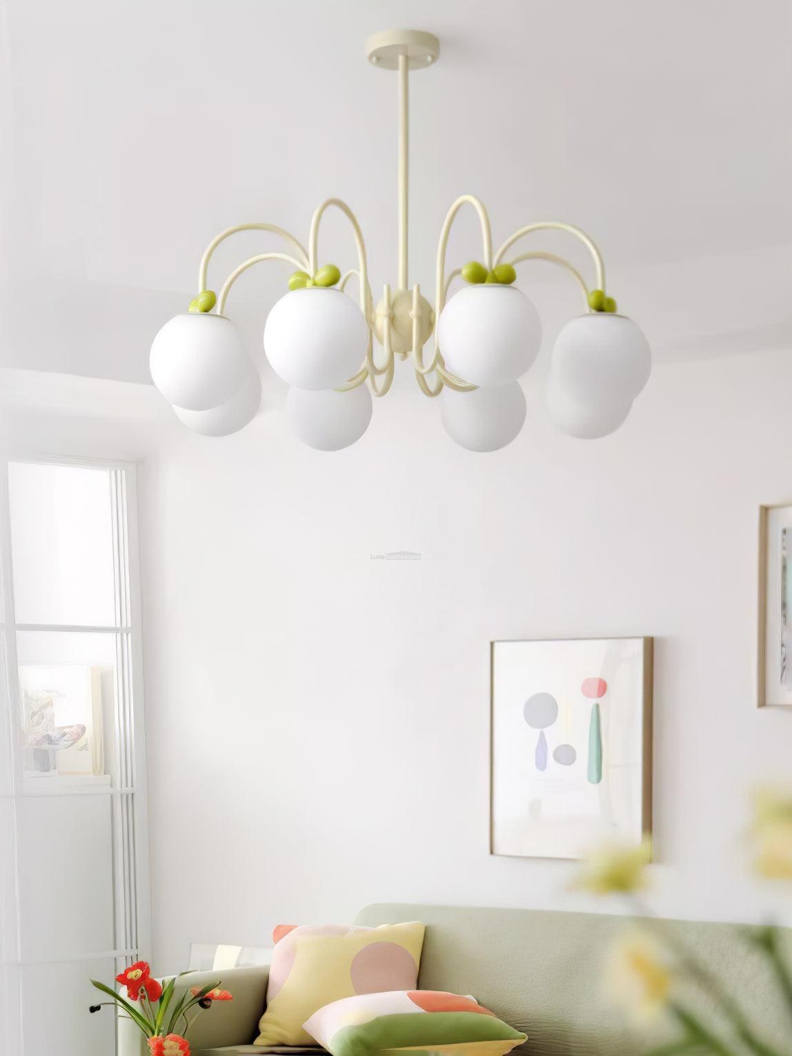Cream Cherry Chandelier with 4/5/6/8 heads-Sylvia Space