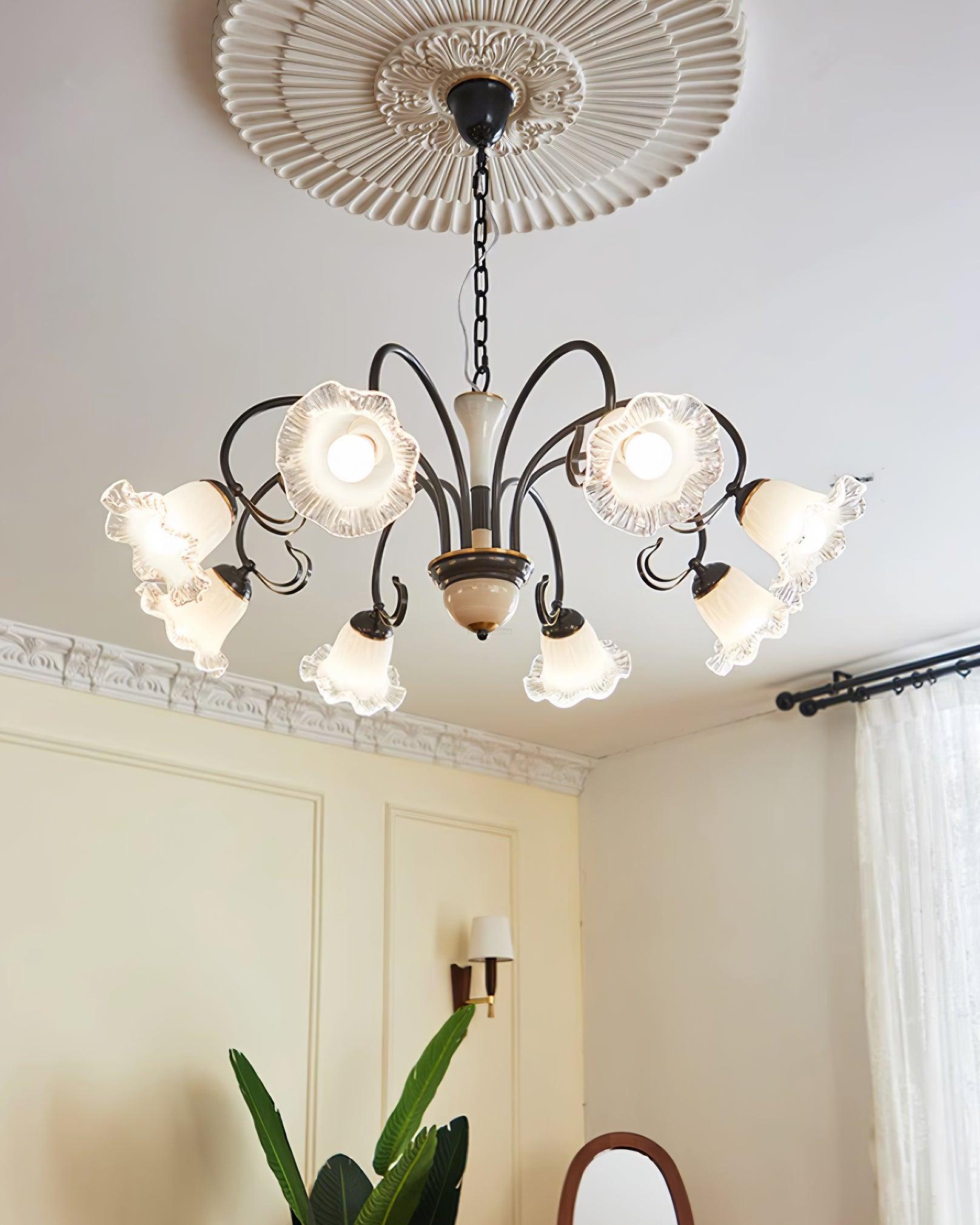 Luce Black Chandelier with 3/6/8 heads-Sylvia Space