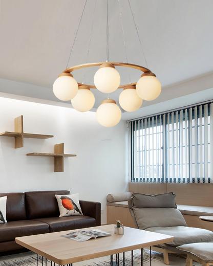 Nuura Miira Wooden Chandelier-Sylvia Space