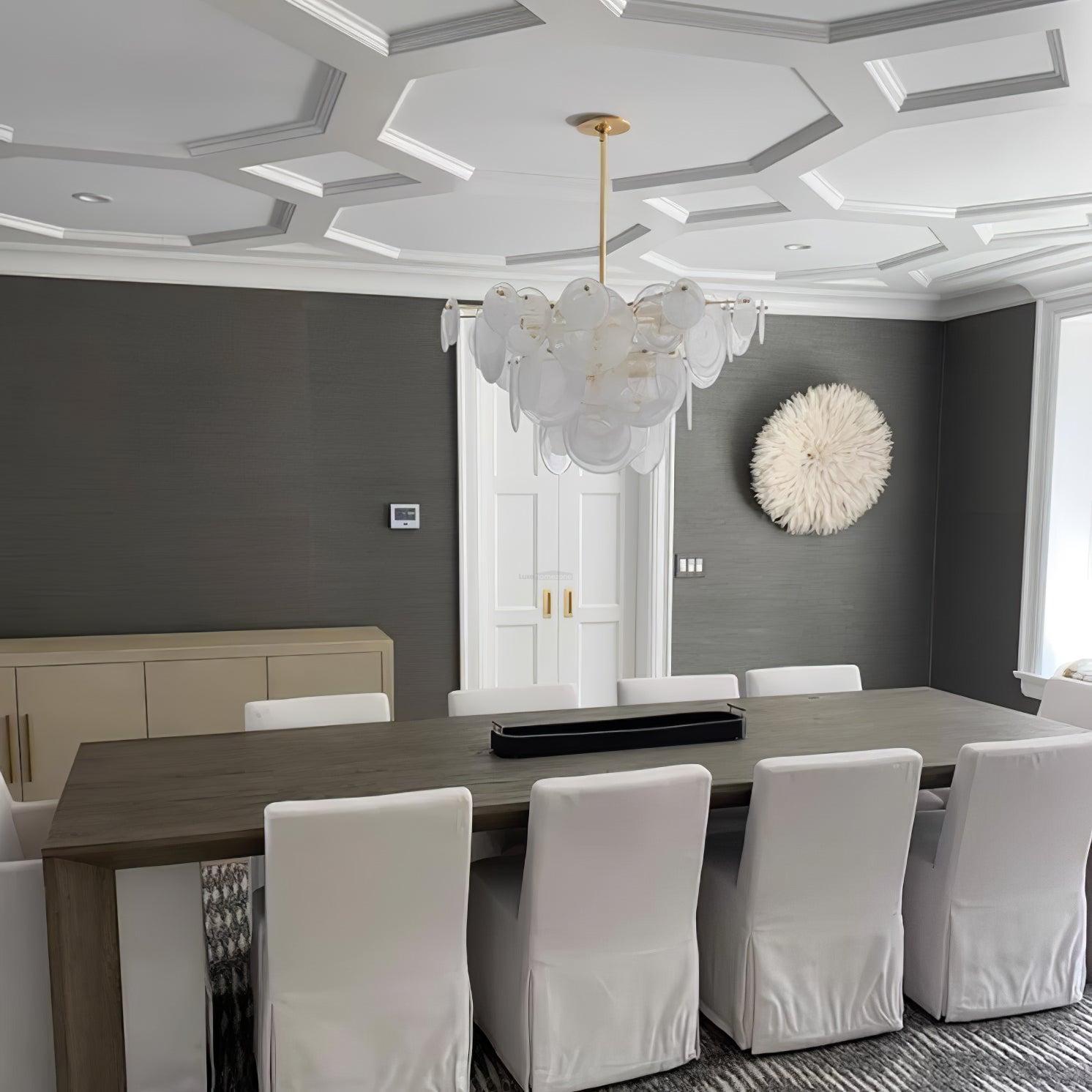 Brass Discs Cascading Round Chandelier-Sylvia Space