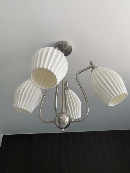 Ceramic Ribbed Chandelier with 4/6/8 heads-Sylvia Space