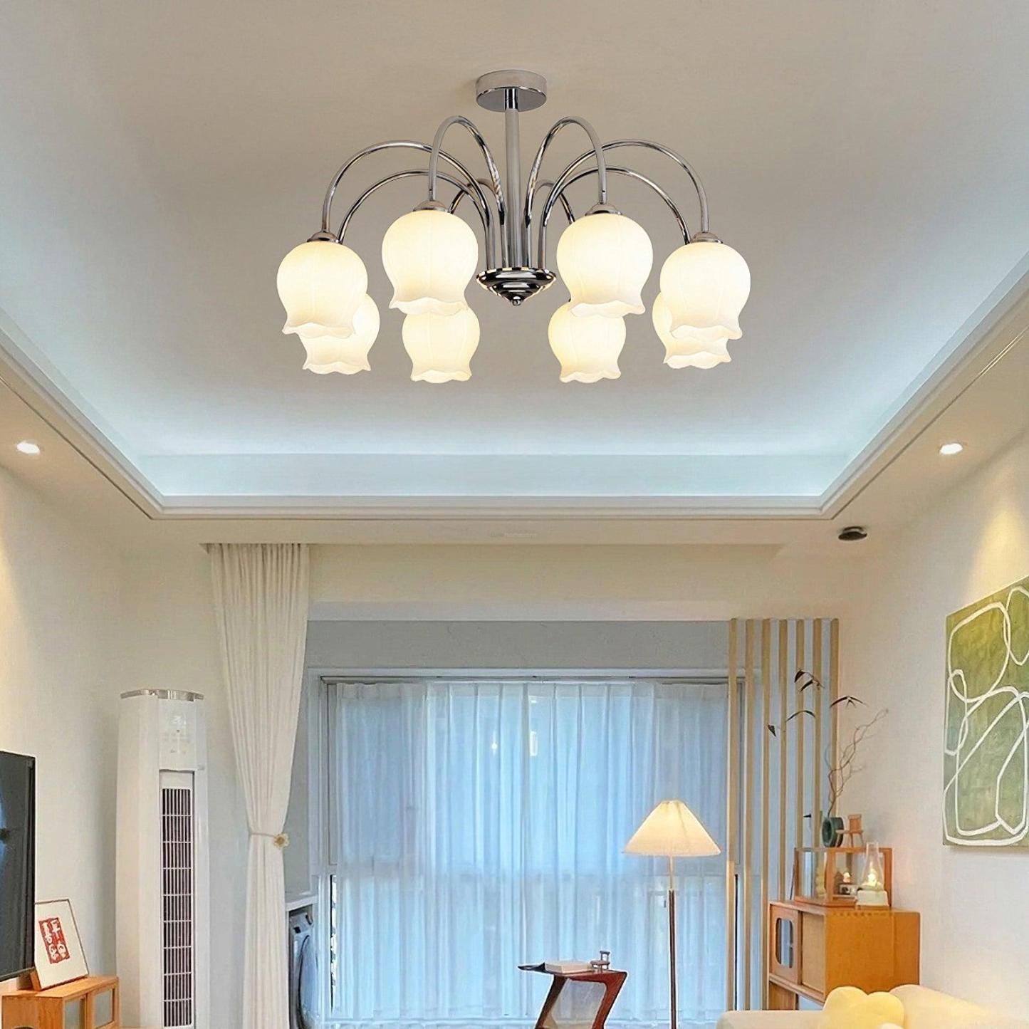 Floral Glass Chandelier with 5/6/8 heads-Sylvia Space