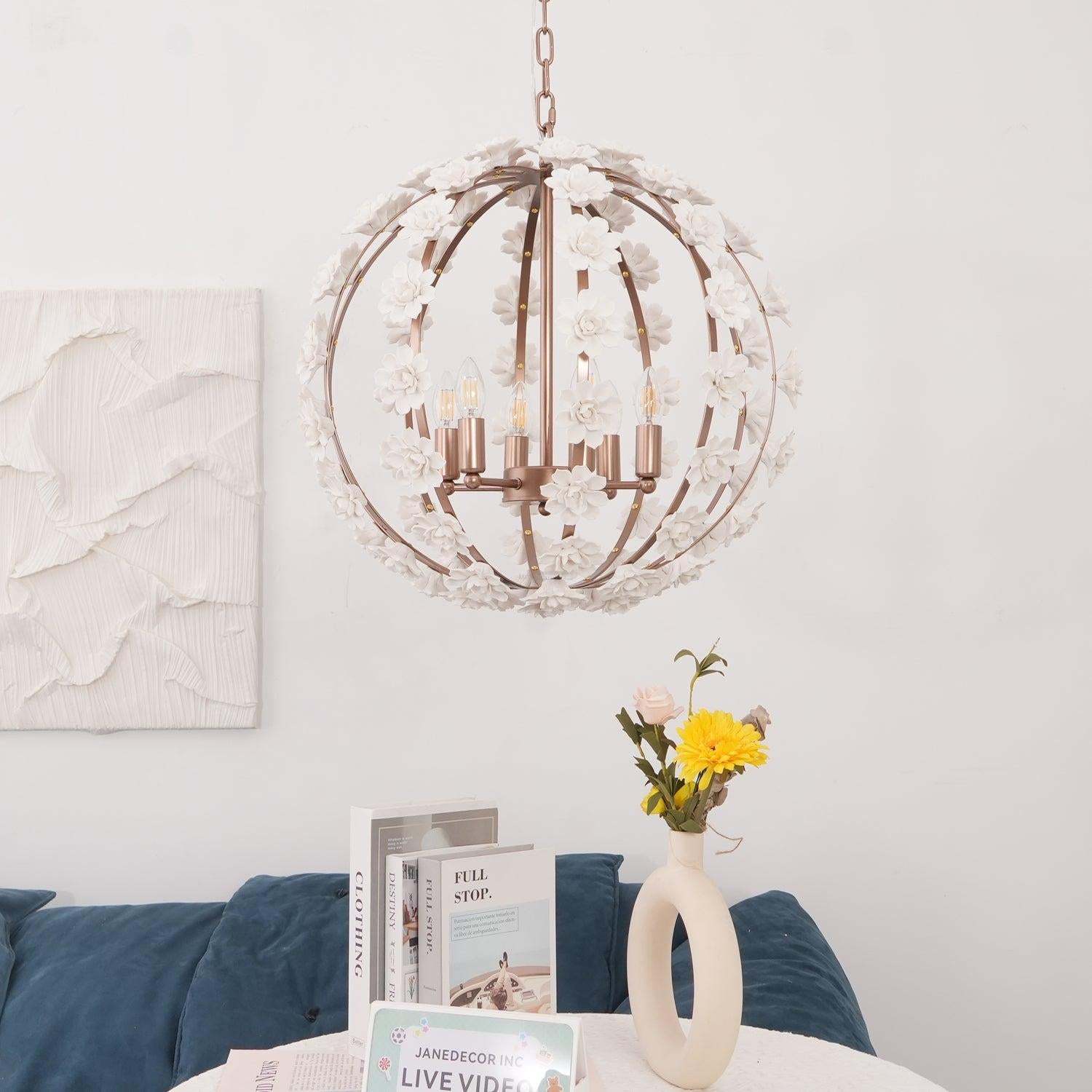 Bianca Floral Orb Globe Chandelier-Sylvia Space