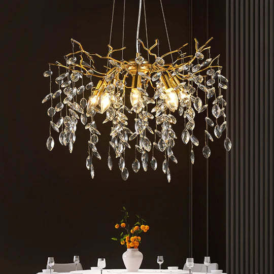 Mamie Postmodern Creative Crystal Branch Chandelier for Living Room-Sylvia Space