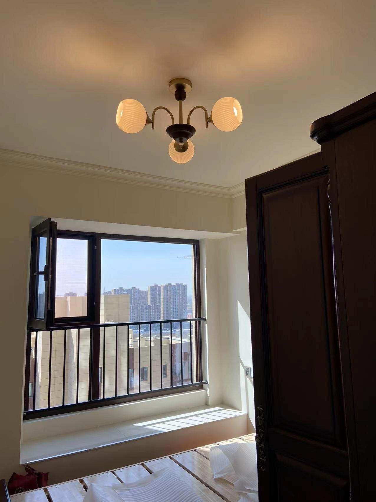 Sculptural Glass Ribbed Chandelier with 3/4/5/6/8 heads-Sylvia Space