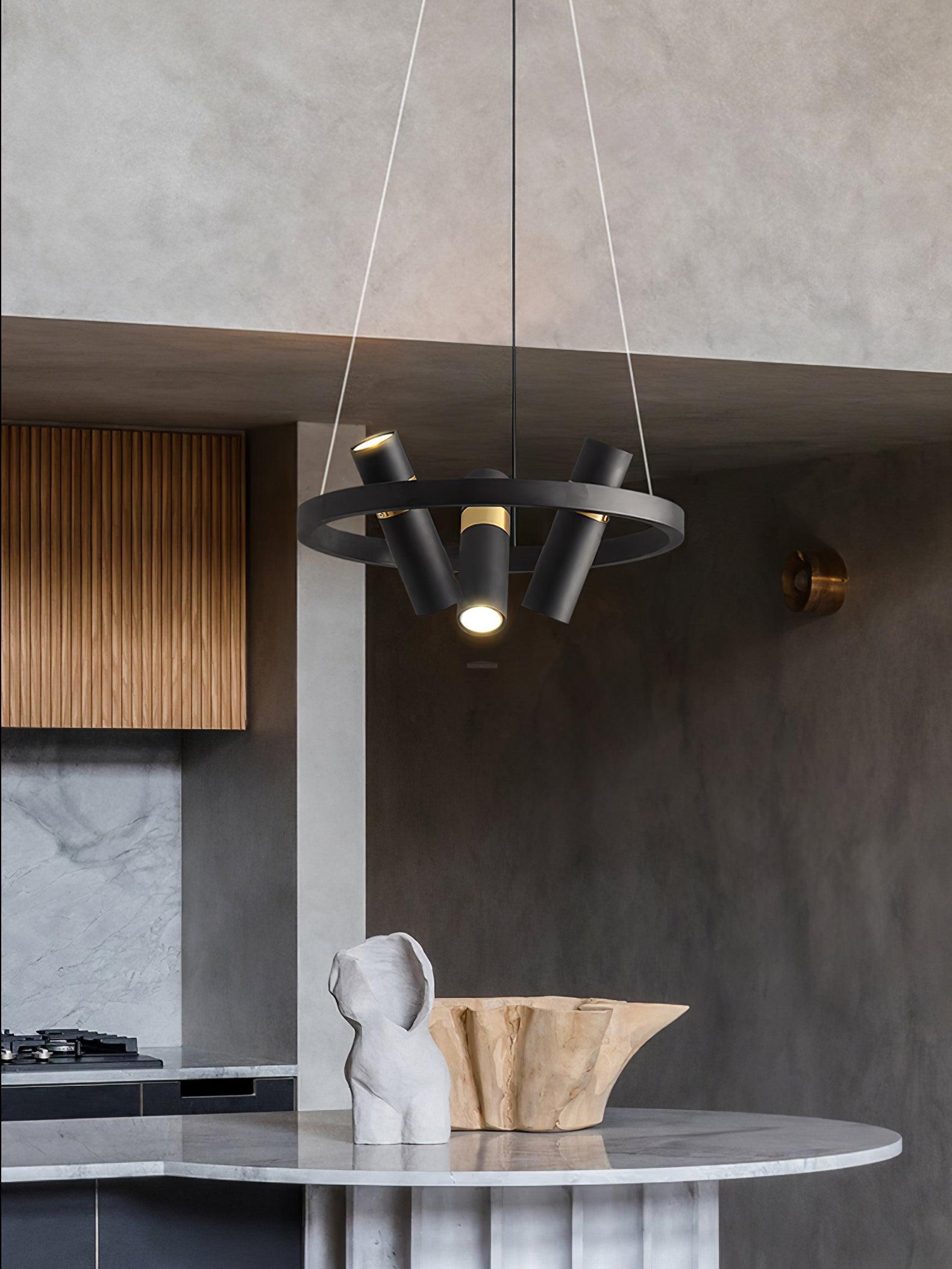 Black Mutil Pipe Chandelier with 3/6/9 heads-Sylvia Space