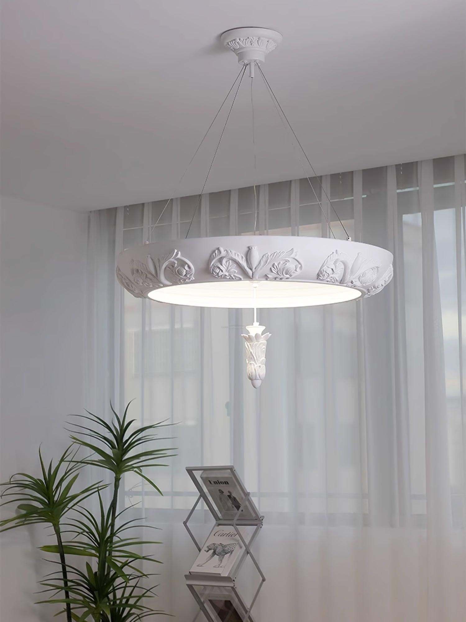 Artistic Carved Plaster Chandelier ∅ 23.6″~∅ 31.5″-Sylvia Space