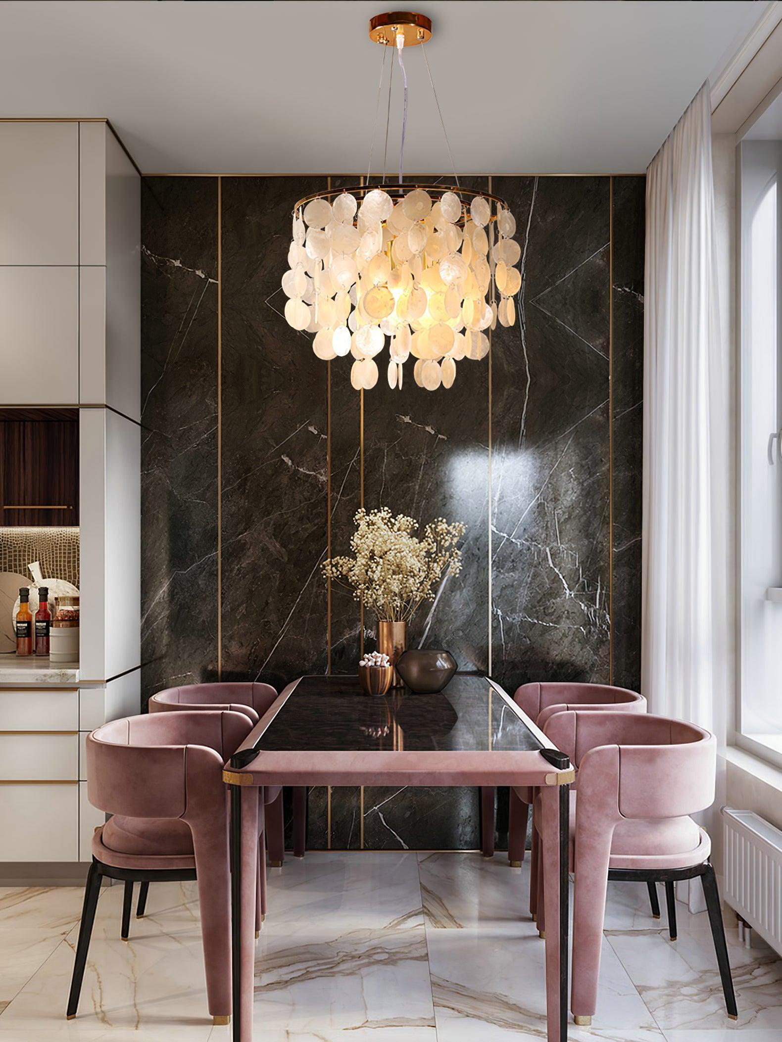 Shell Wind Chime Chandelier ∅ 19.7″-Sylvia Space