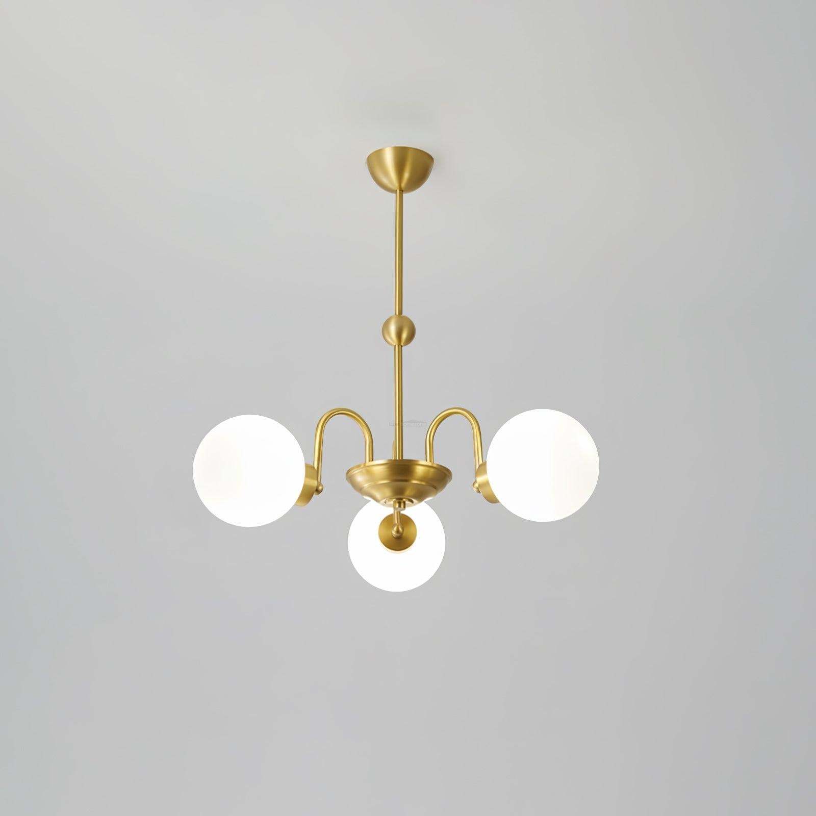 Yisu Brass Chandelier with 3/6/8 heads-Sylvia Space