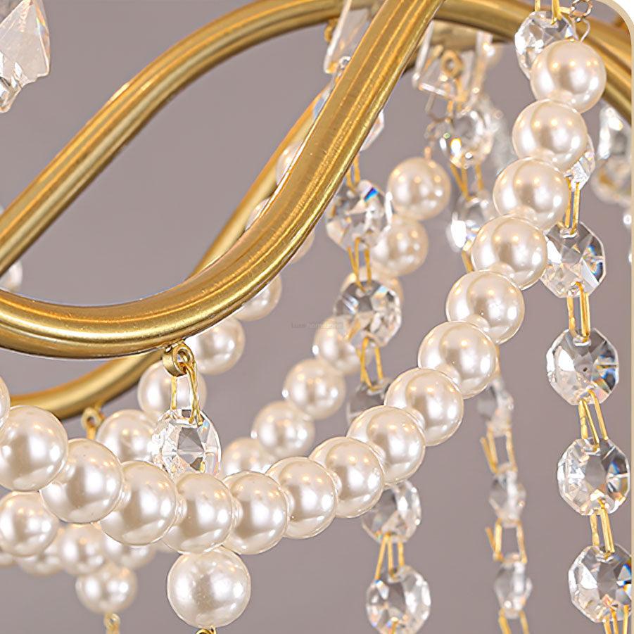 Crystal Pearl Candle Chandelier-Sylvia Space