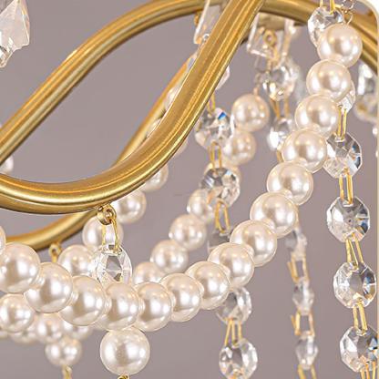 Crystal Pearl Candle Chandelier-Sylvia Space
