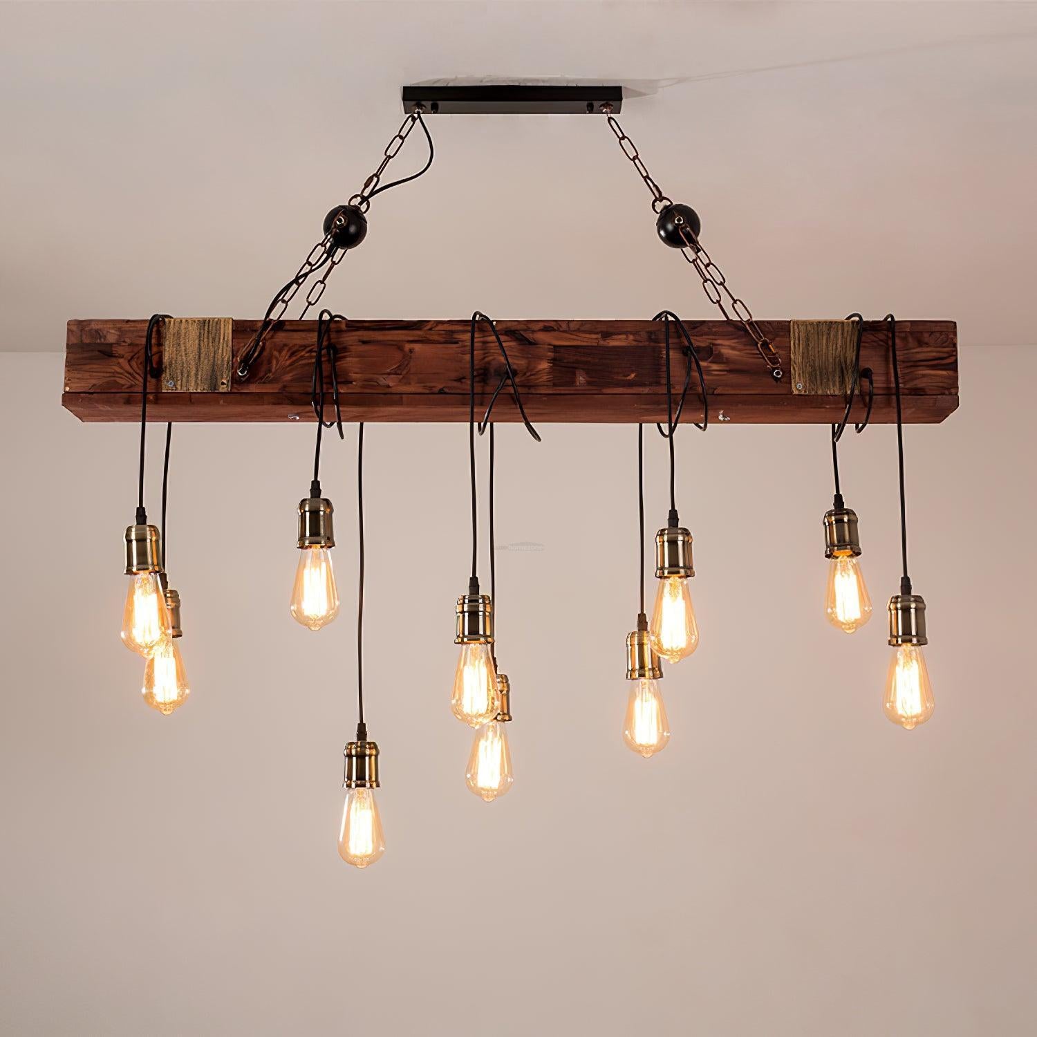 Wooden Hanging Multi Chandelier-Sylvia Space