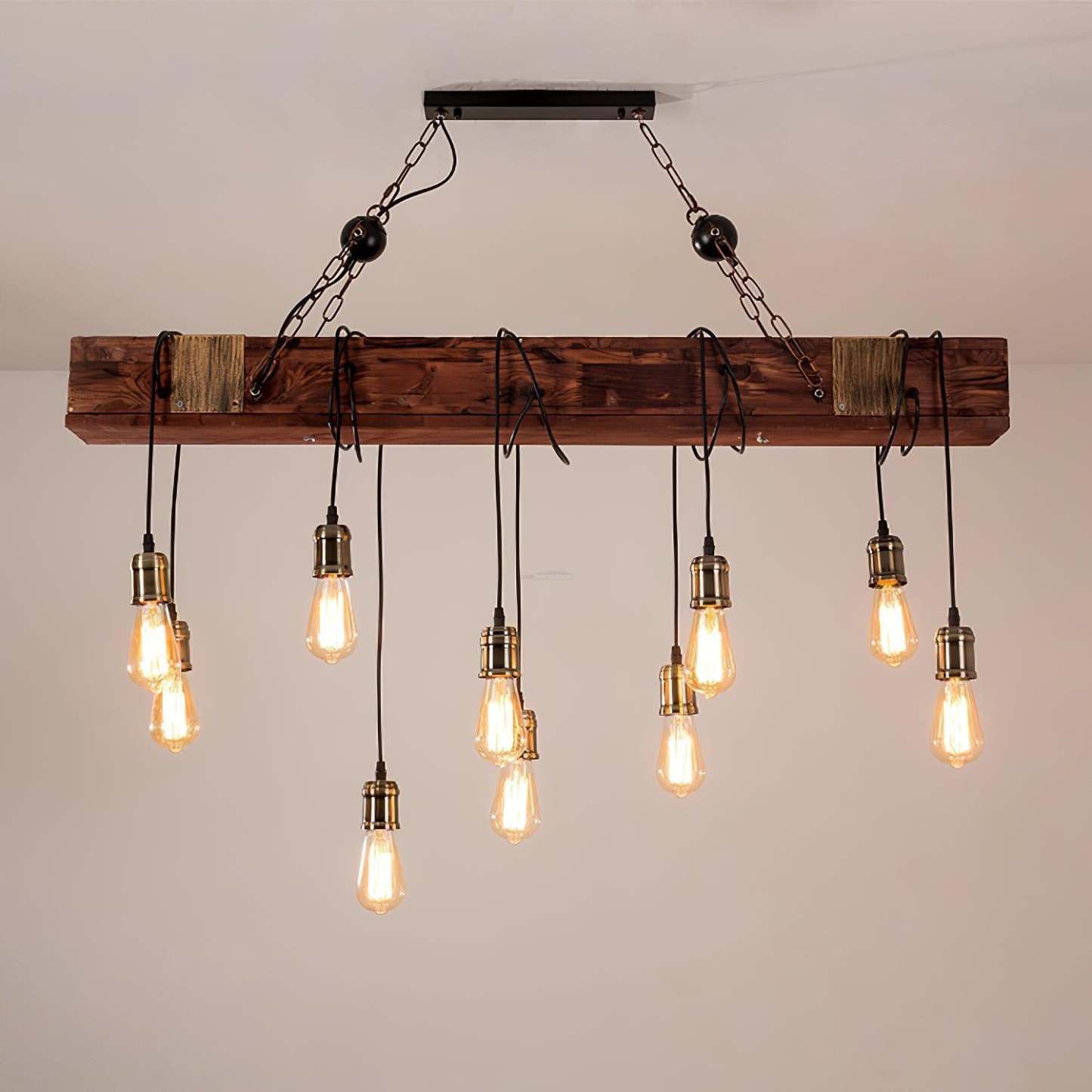 Wooden Hanging Multi Chandelier-Sylvia Space