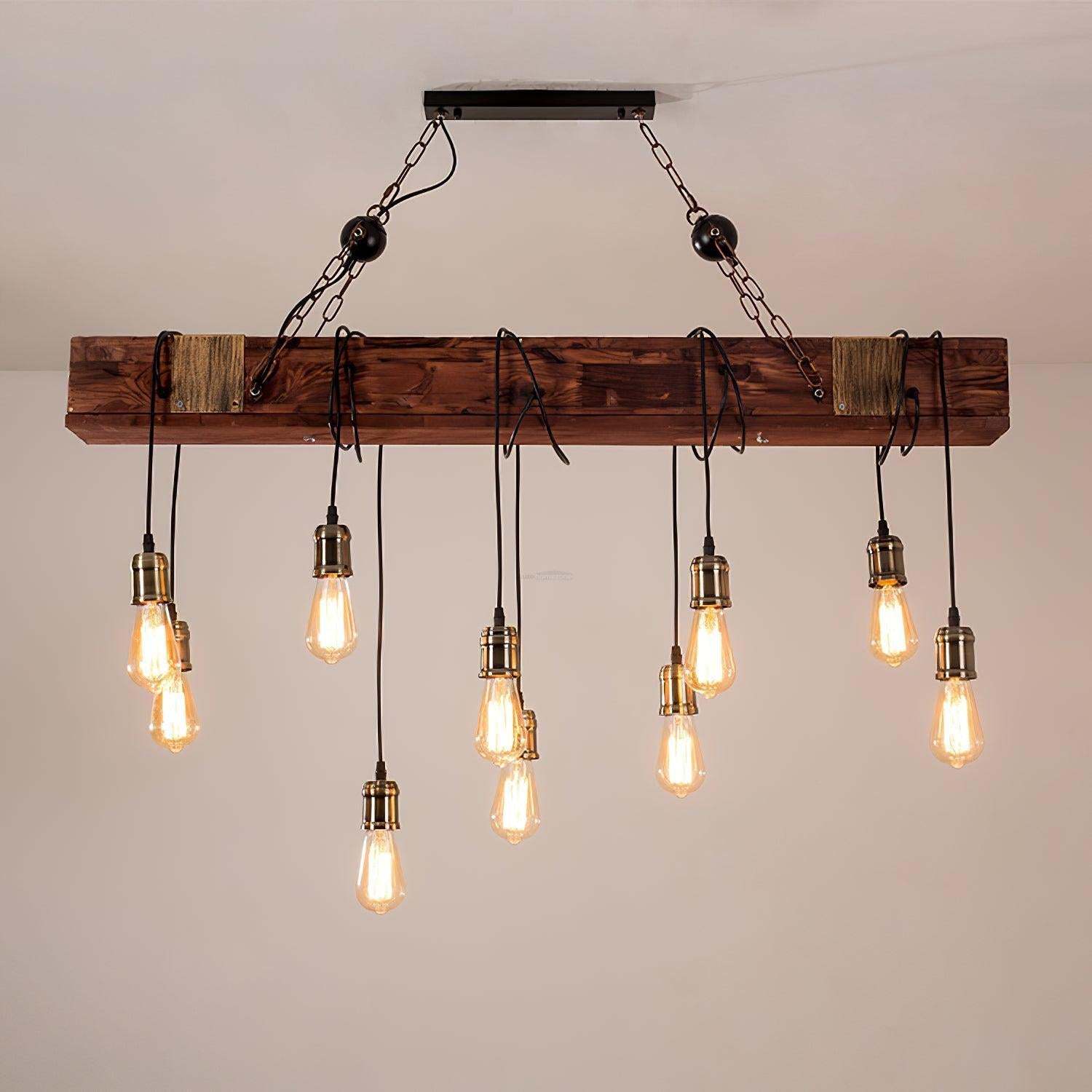 Wooden Hanging Multi Chandelier-Sylvia Space