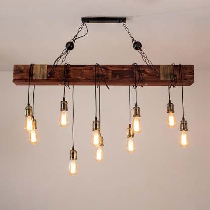 Wooden Hanging Multi Chandelier-Sylvia Space