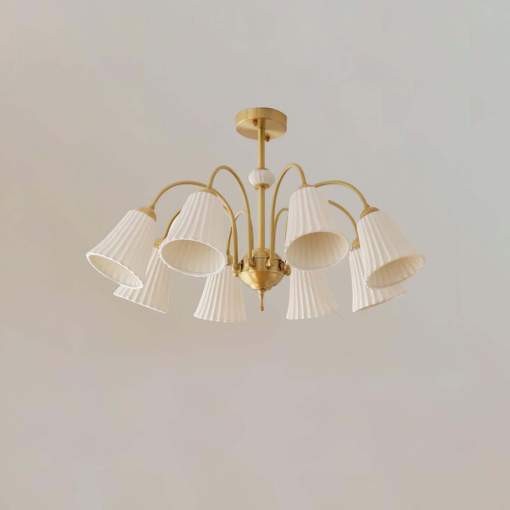 Medieval Ceramic Trumpet Chandelier with 3/5/8 lamps-Sylvia Space