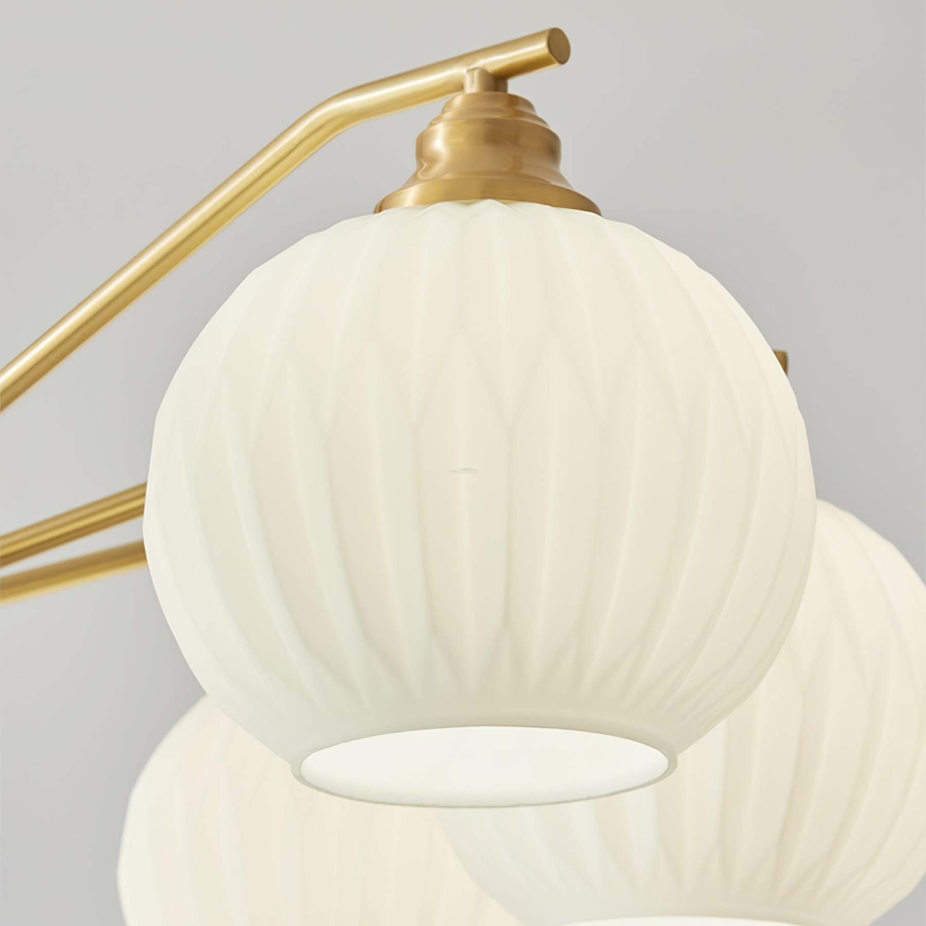 Ribbed Glass Gold Chandelier with 3/5/8 heads-Sylvia Space