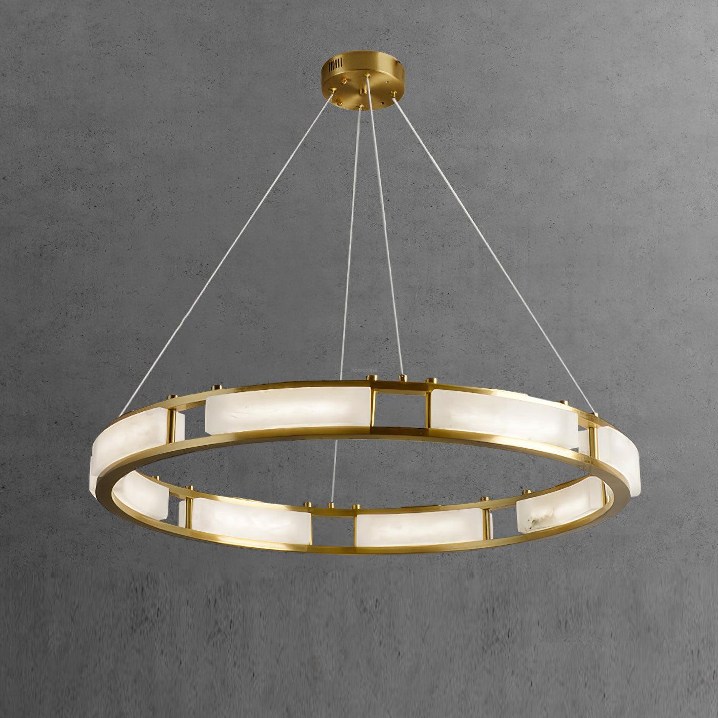 Qatar Alabaster Round Chandelier-Sylvia Space