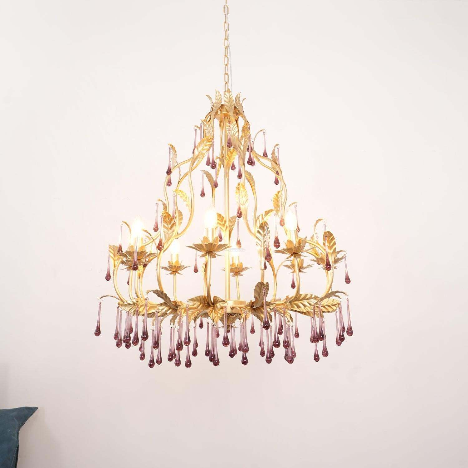 Amethyst Drops Crystal Chandelier with 6/8 heads-Sylvia Space