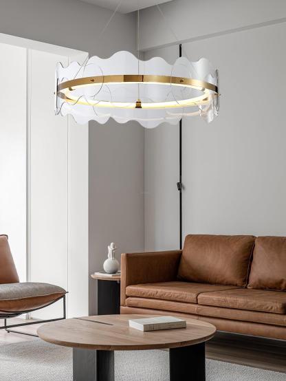 Acrylic Wave Round Chandelier-Sylvia Space