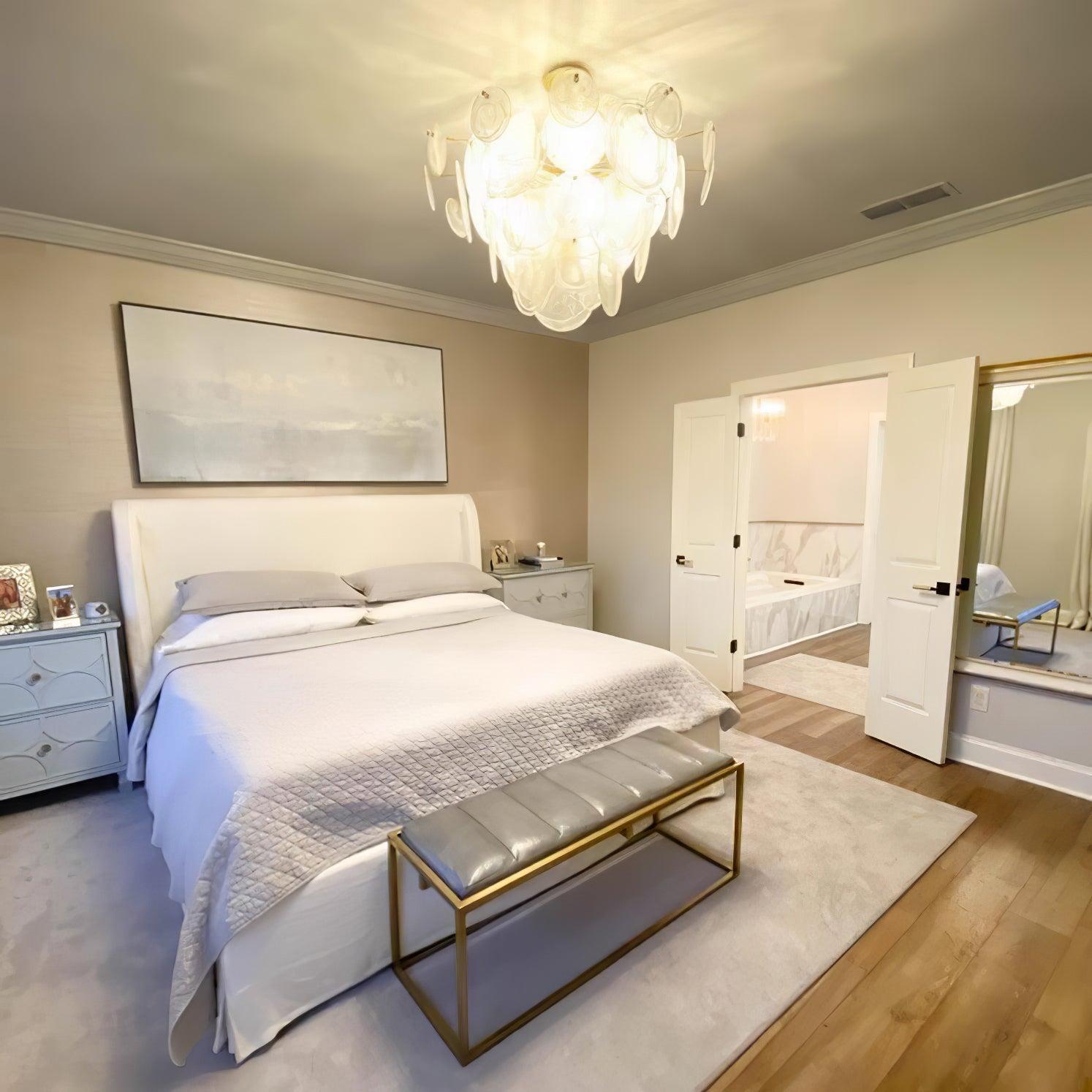Brass Discs Cascading Round Chandelier-Sylvia Space