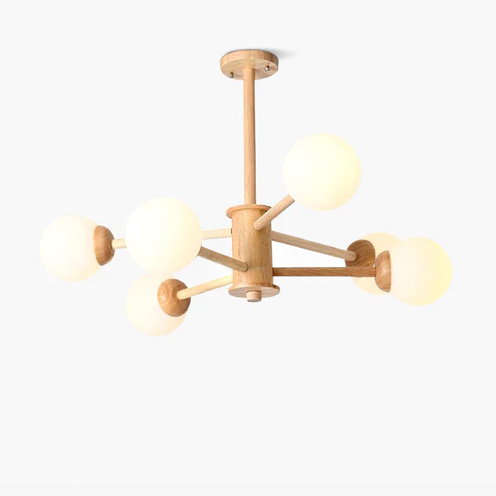 Kozan Wooden Chandelier with 6/8/10/12 heads-Sylvia Space