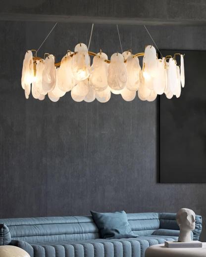 Mahina Cloud Round/Linear Chandelier-Sylvia Space