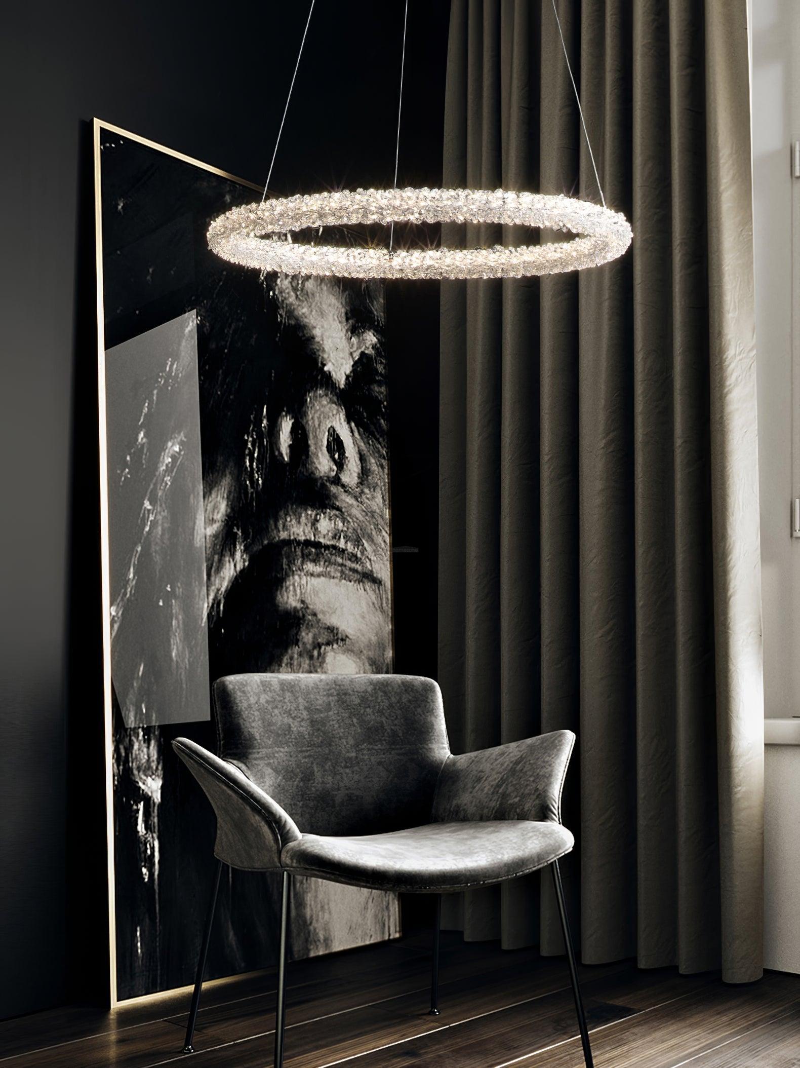 Crystal Ring Chandeliers-Sylvia Space