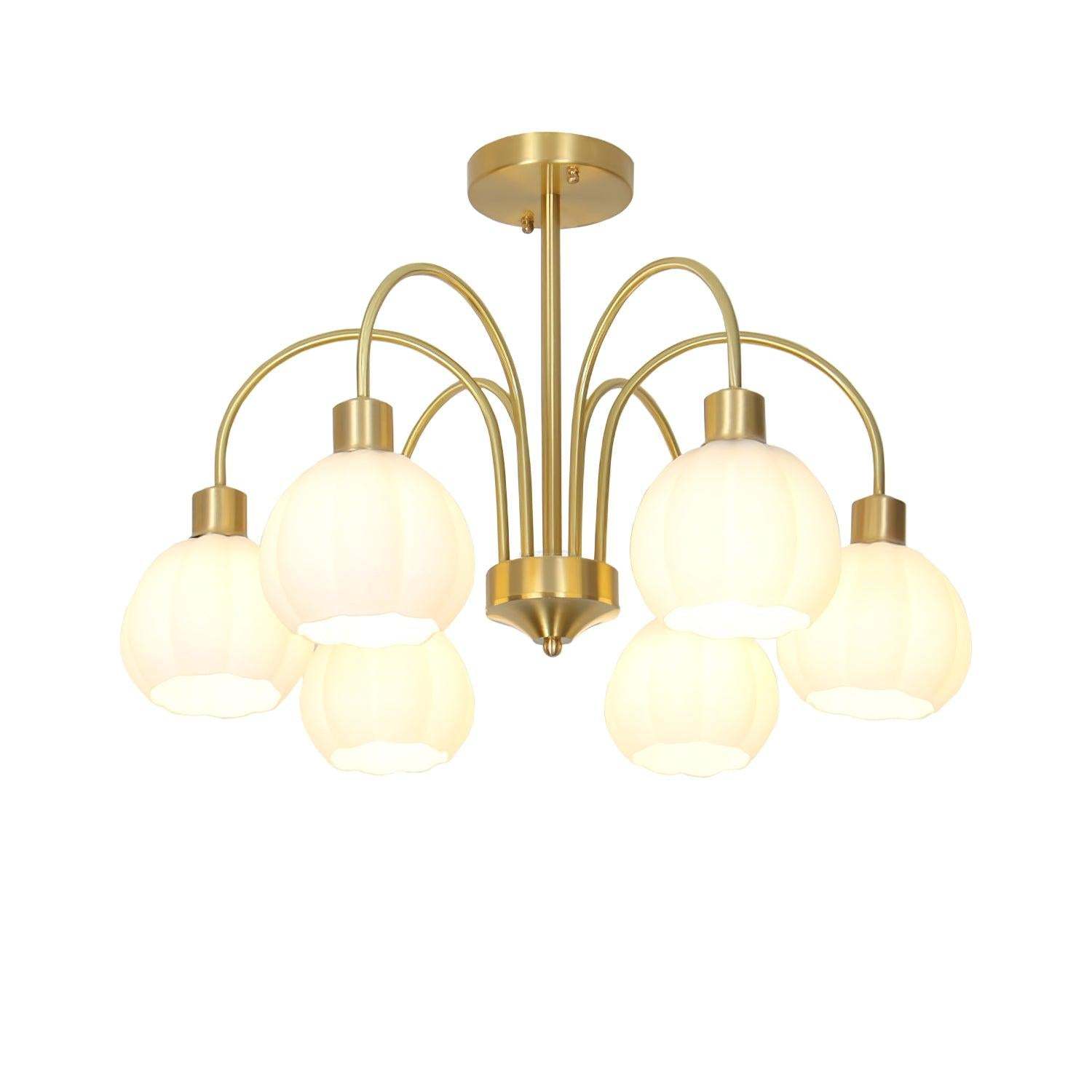 Glass Pumpkin Gold Chandelier with 3/5/6/8 heads-Sylvia Space