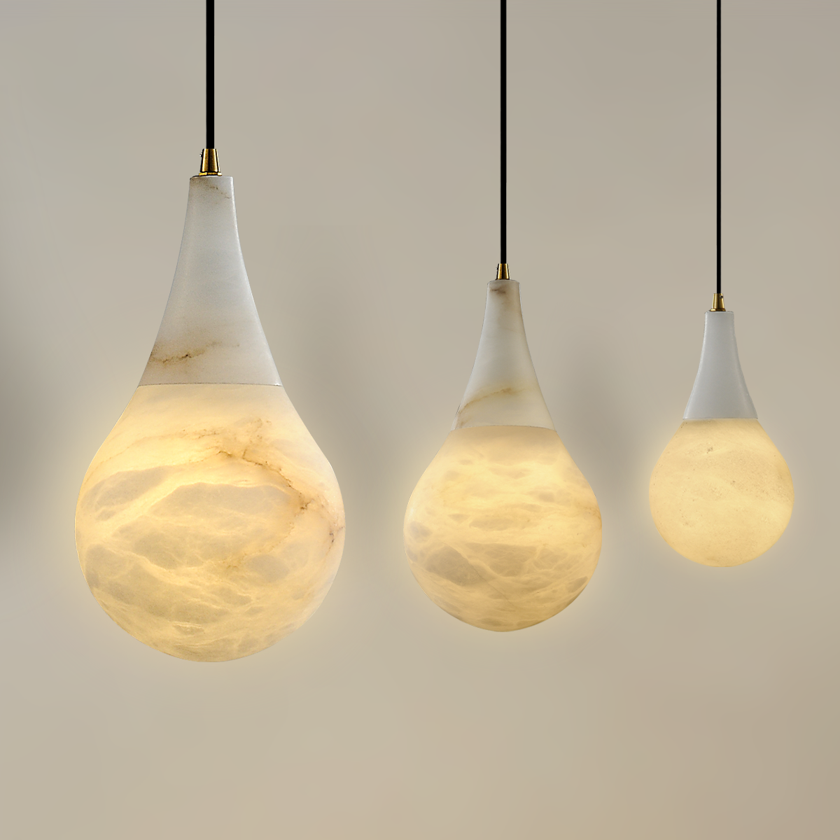 Loreley Teardrop Alabaster Pendant, Kitchen Island Pendant Lighting