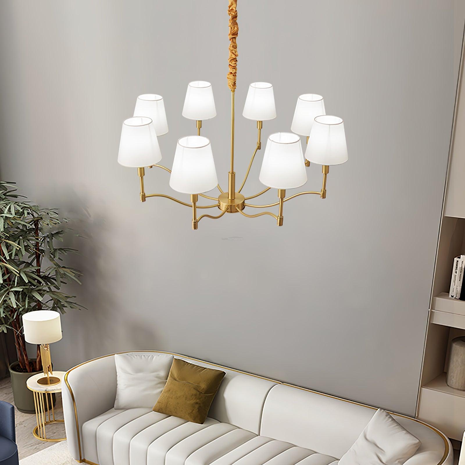 Meridian Mid Century Brass Chandelier with 3/5/8 heads-Sylvia Space