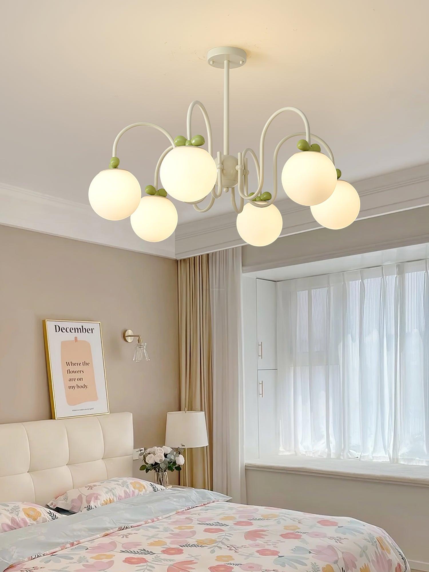Cream Cherry Chandelier with 4/5/6/8 heads-Sylvia Space