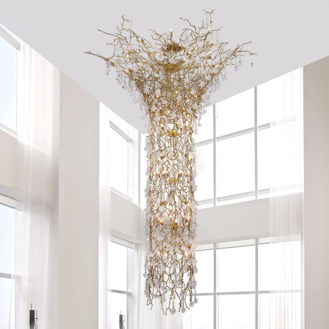 Tree Branch Staircase Chandelier ∅ 59″-Sylvia Space