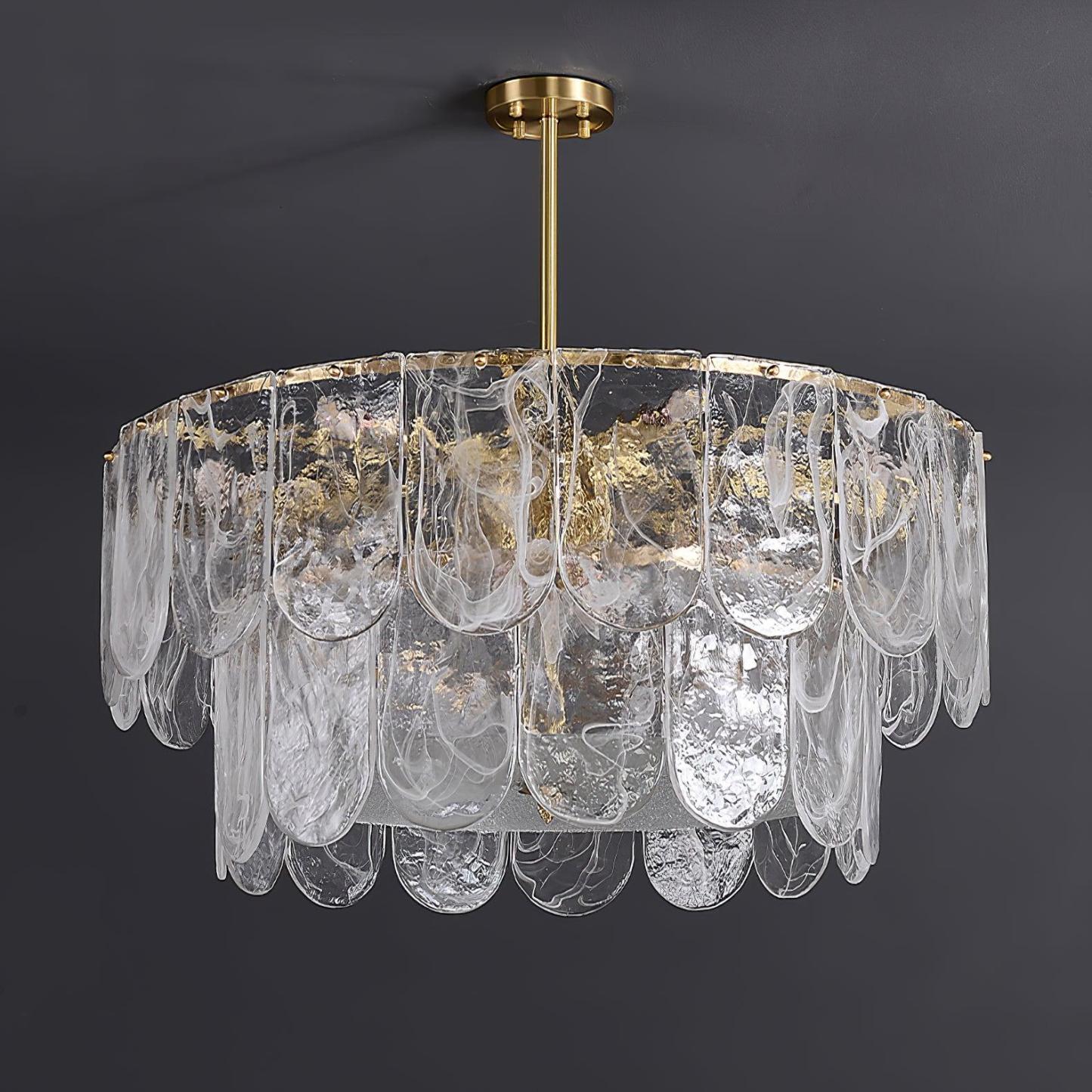 Traditional Classic Metal Glass Chandelier ∅ 15.7″-Sylvia Space