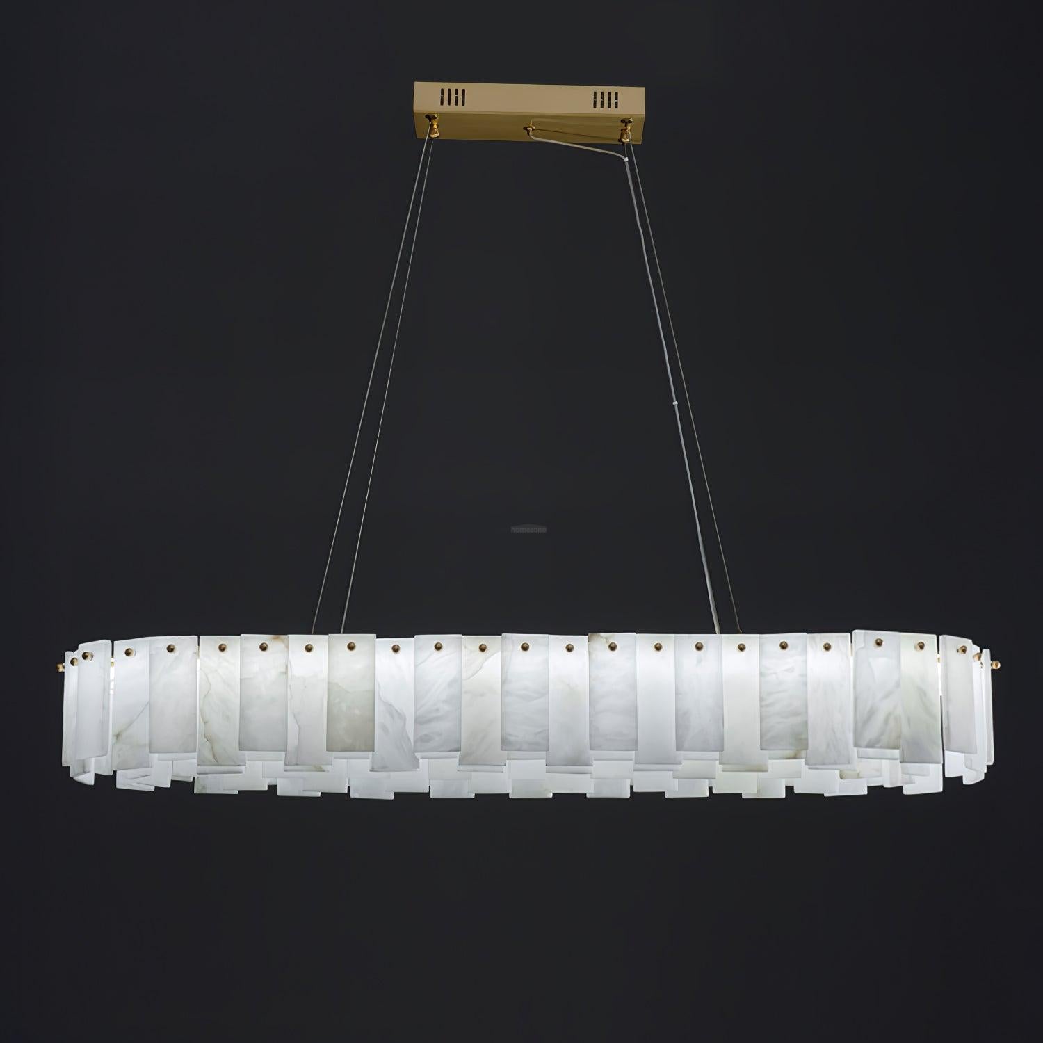 Celestial Alabaster Round/Square Chandelier-Sylvia Space