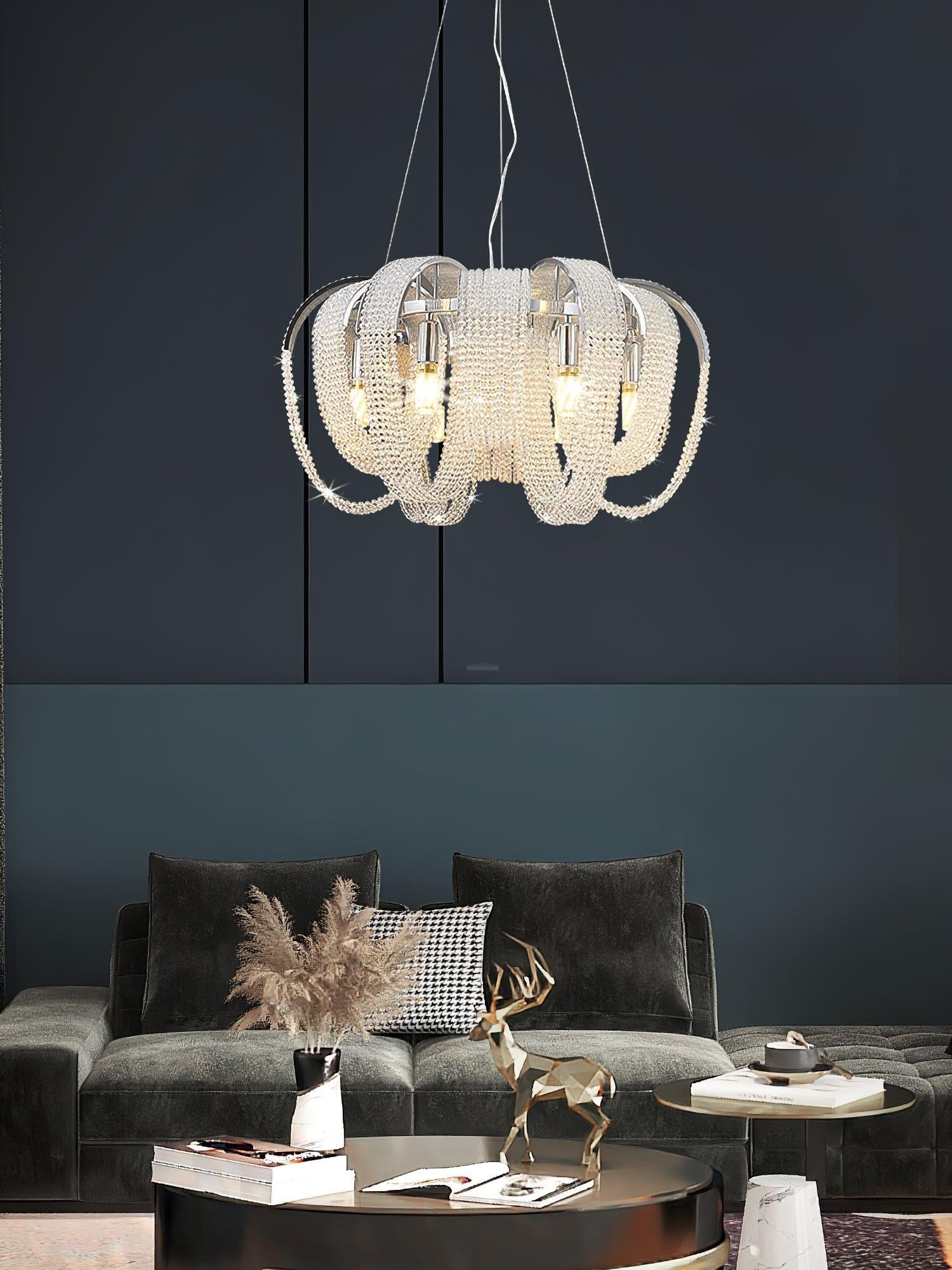 Mesh Crystal Chandelier with 1/6/9 heads-Sylvia Space