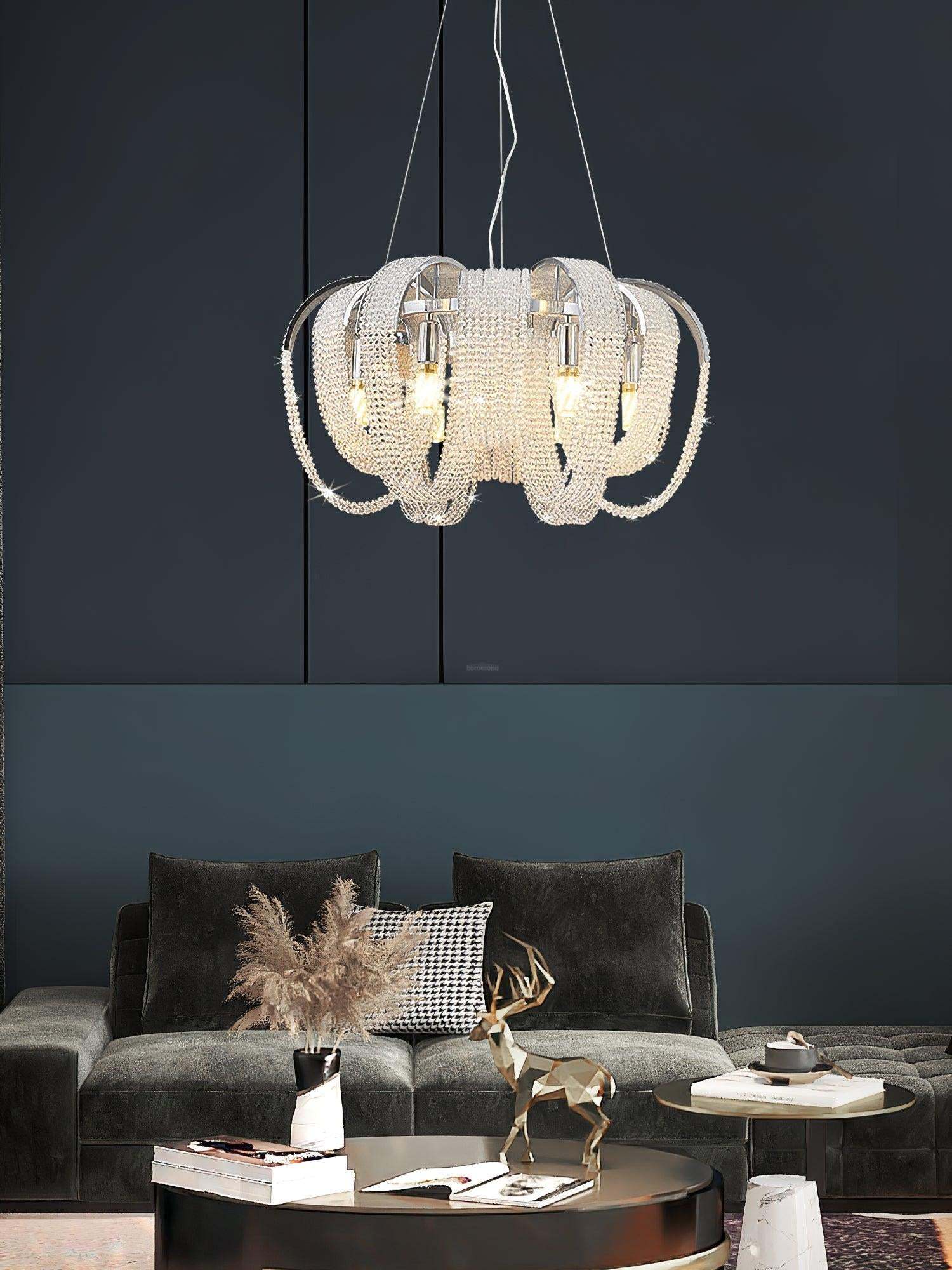 Mesh Crystal Chandelier with 1/6/9 heads-Sylvia Space
