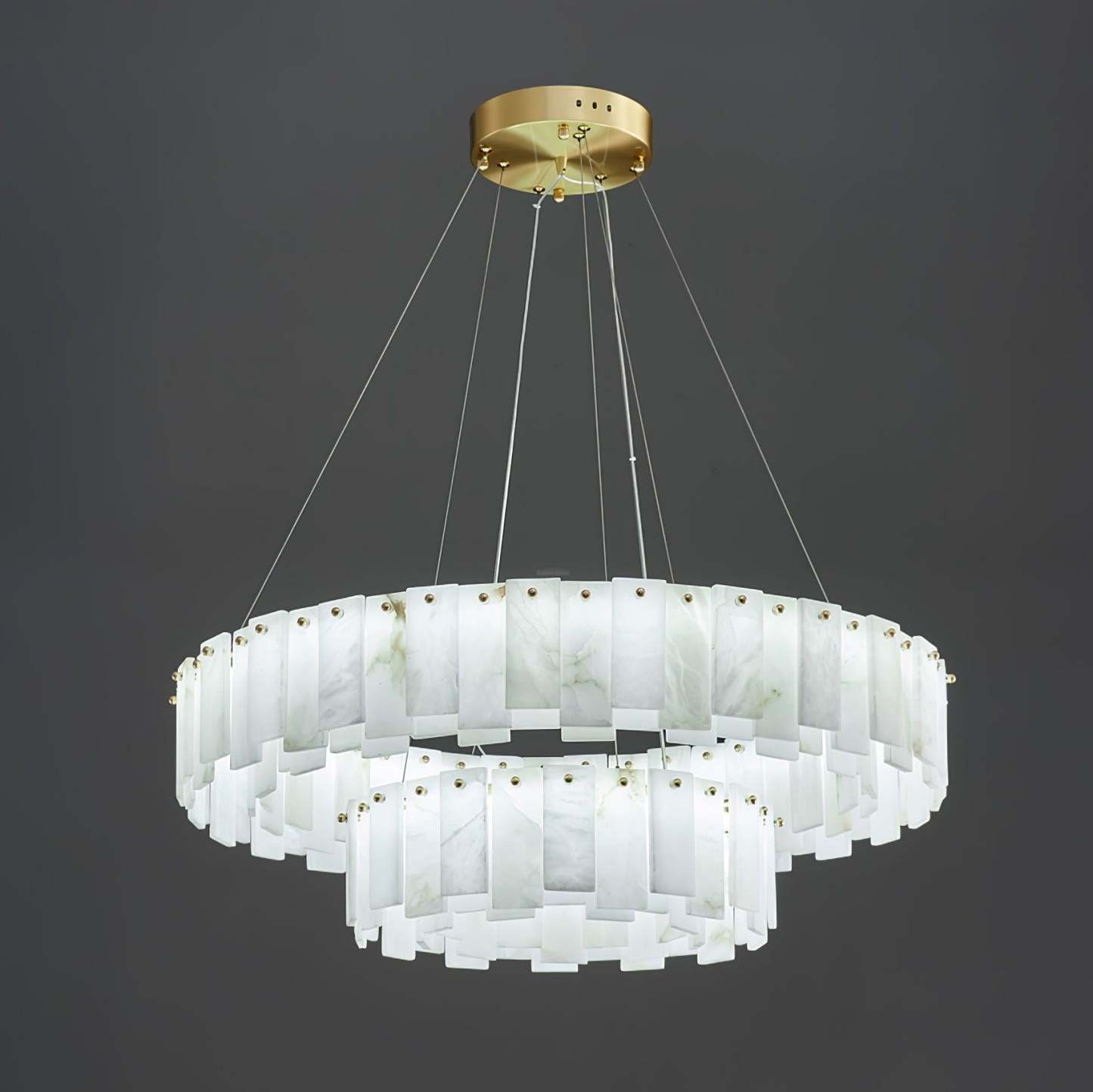 Celestial Alabaster Round/Square Chandelier-Sylvia Space