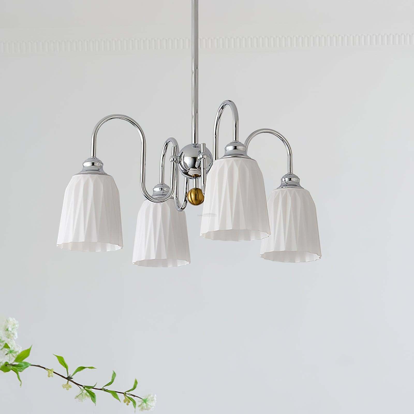 Bauhaus Pleated Chandelier with 3/5/6/8 heads-Sylvia Space