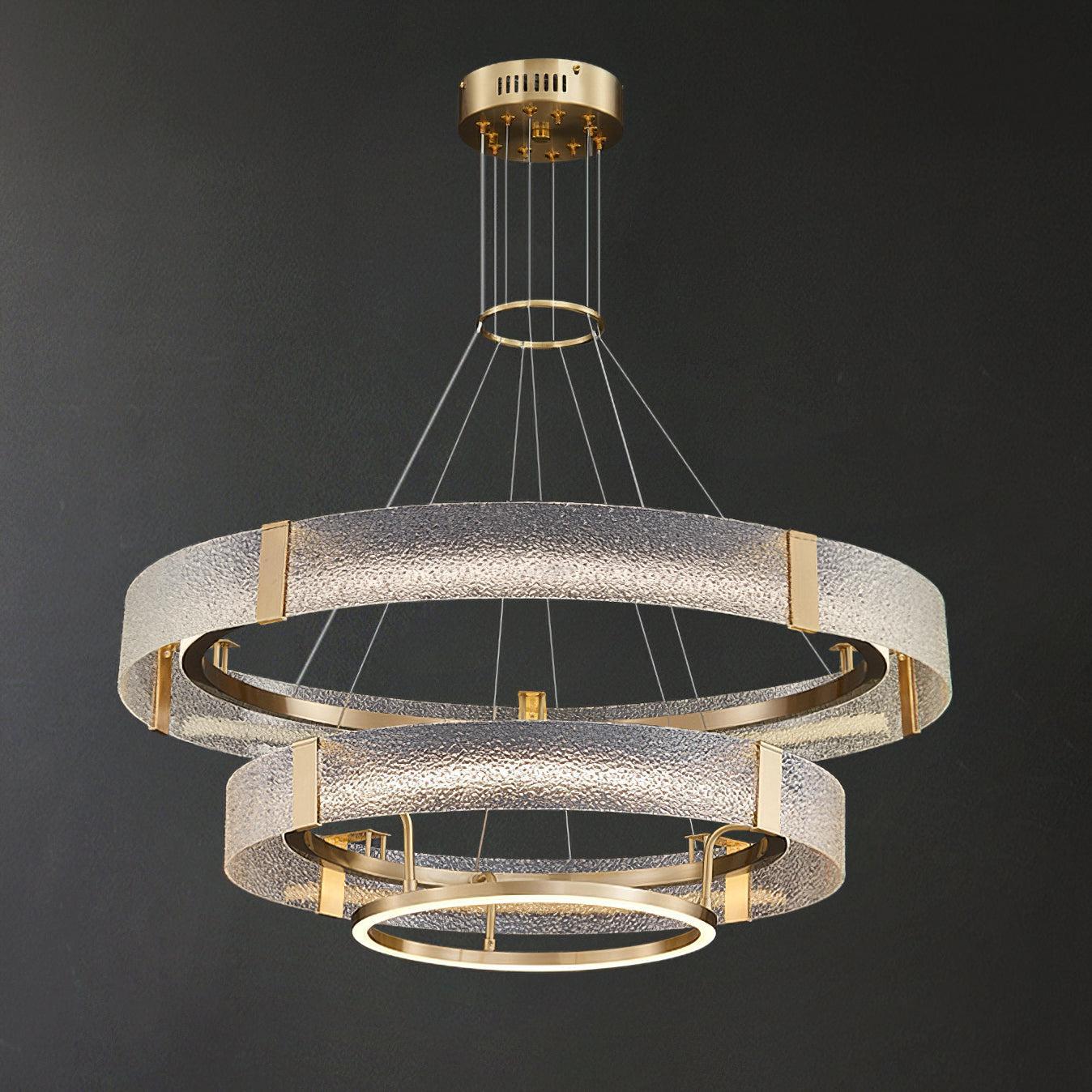 Ripple Glass Chandelier with 1/2/3 Tier-Sylvia Space