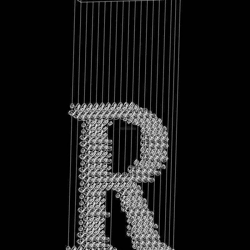 Charcoal Letter Chandeliers R-Sylvia Space