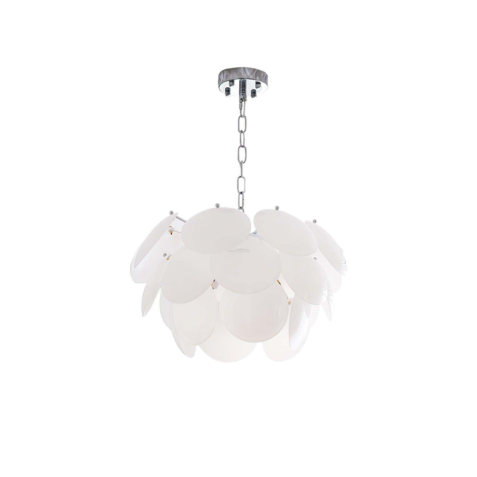 Luminous Petal Glass Round Chandelier-Sylvia Space