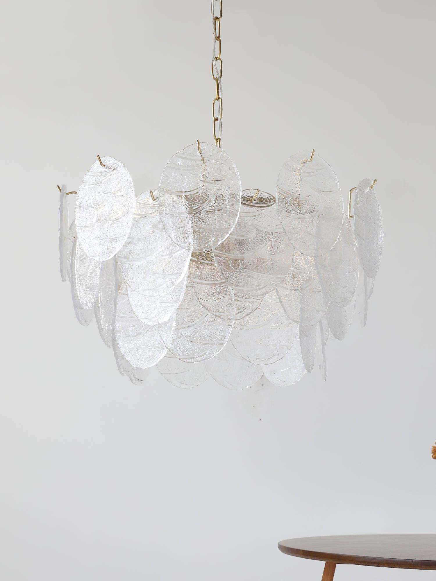 Glass Disc Chandelier with 4/6/9/12 heads-Sylvia Space