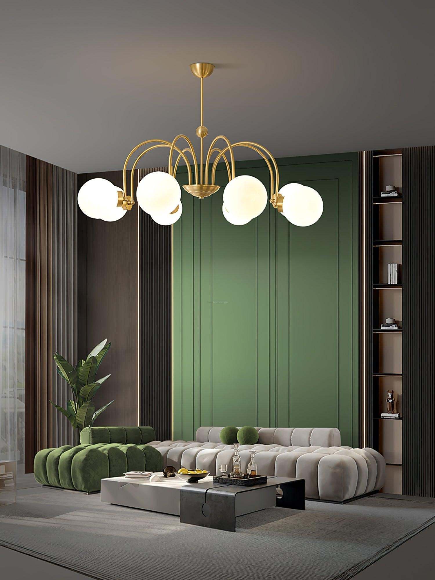 Yisu Brass Chandelier with 3/6/8 heads-Sylvia Space