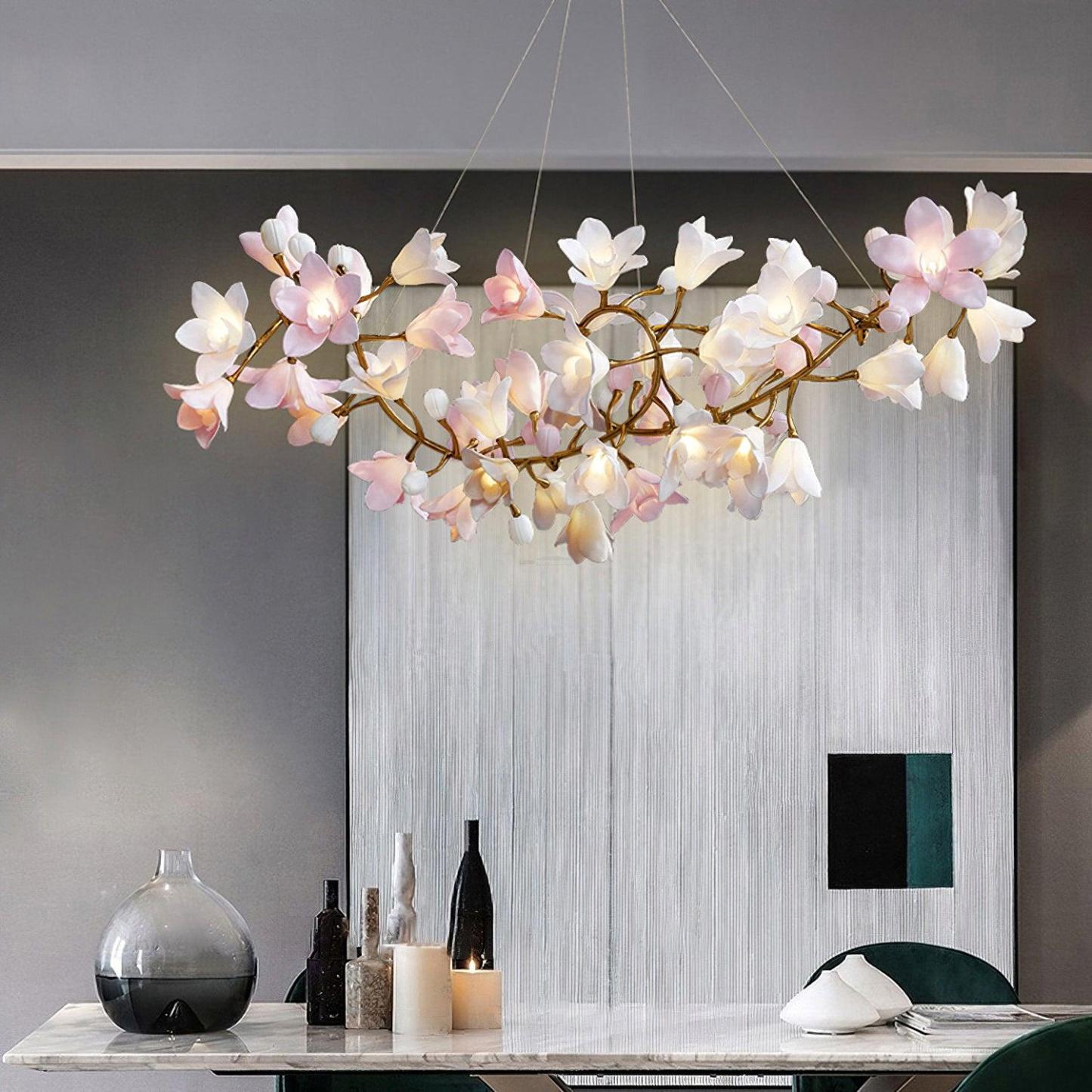 Circular Flower Blossom Chandelier-Sylvia Space
