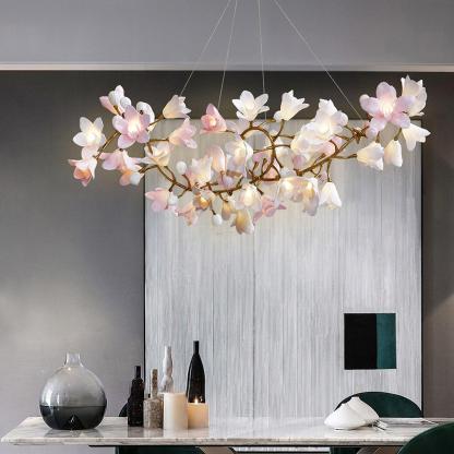 Circular Flower Blossom Chandelier-Sylvia Space