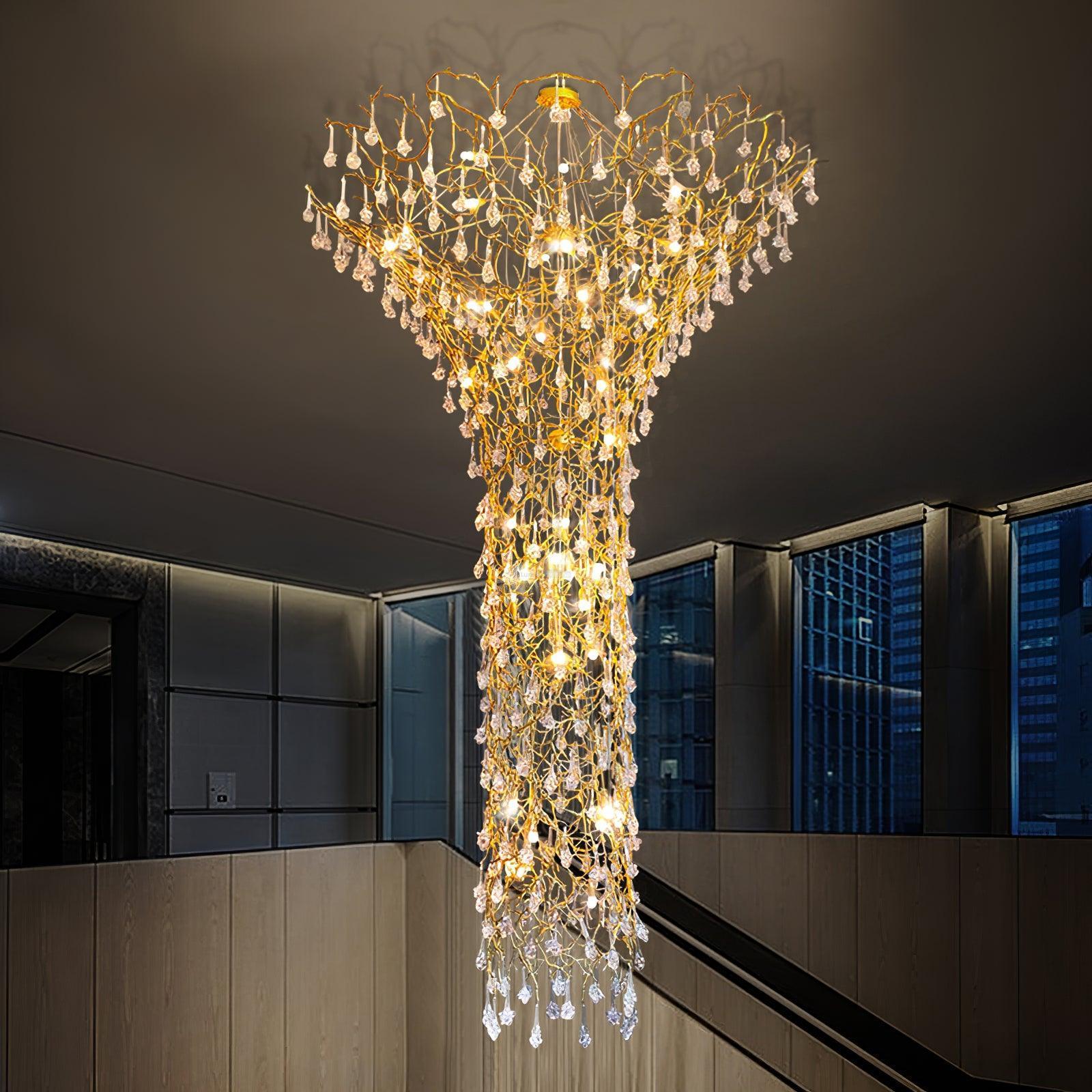 Tree Branch Staircase Chandelier ∅ 59″-Sylvia Space