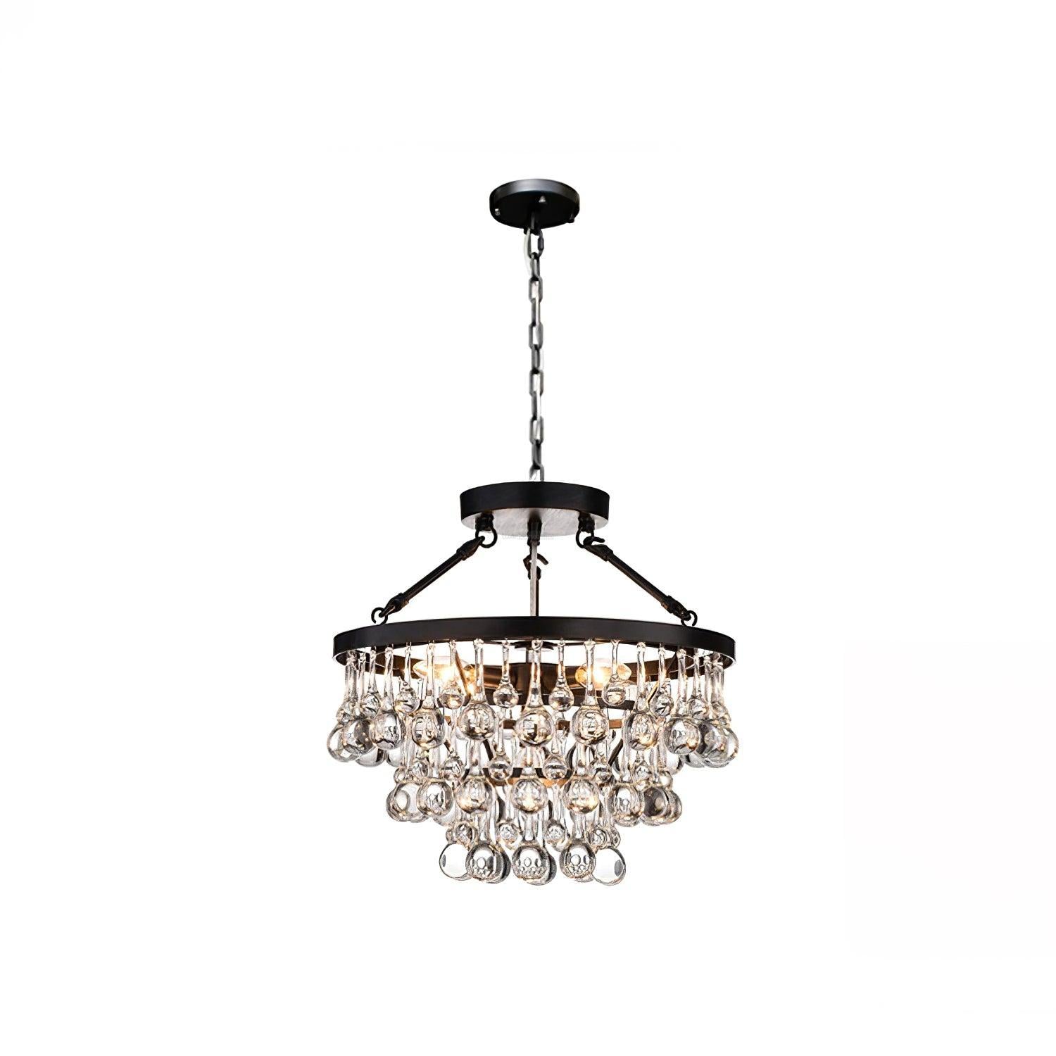 Unique Tiered Crystal Chandelier Φ 15.7″-Sylvia Space