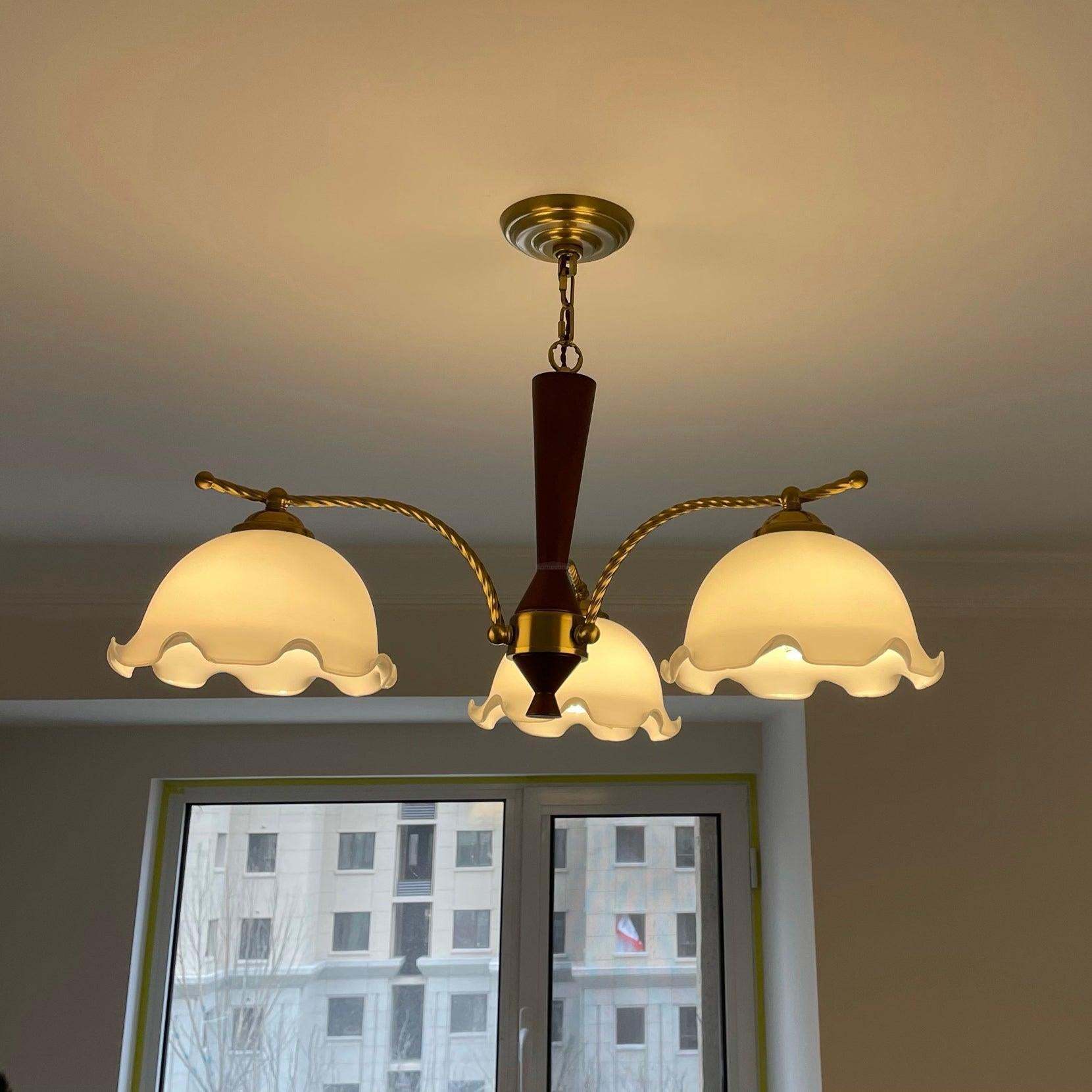 Milky Flower Chandelier ∅ 27.6″-Sylvia Space